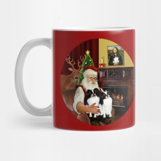 Santa at Home with His Two Japanese Chins Mug